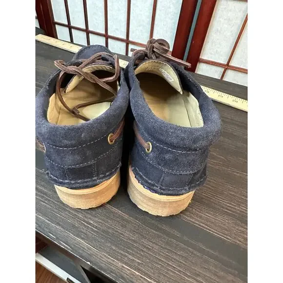 Timberland C.F. Stead Indigo Suede 3-Eye Lug Handsewn boat shoes dark blue suede
